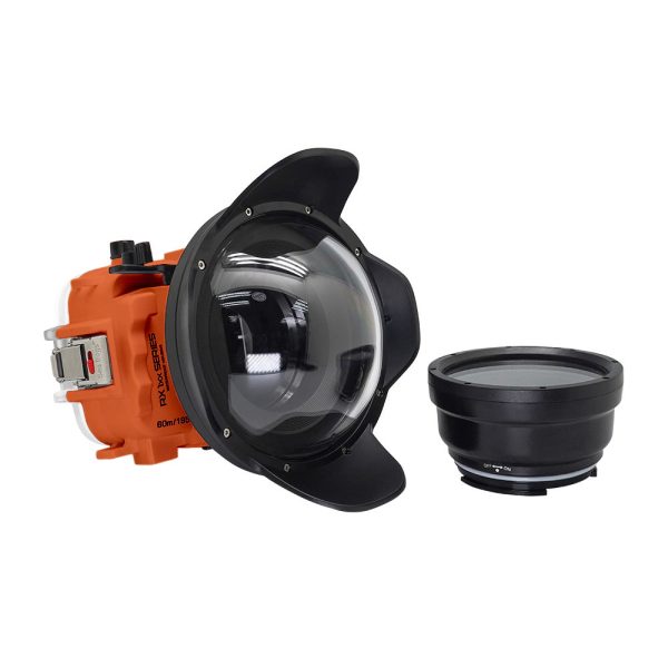 60M 195FT Waterproof housing for Sony RX1xx series Salted Line with 6  Dry Dome Port (Orange) Fashion