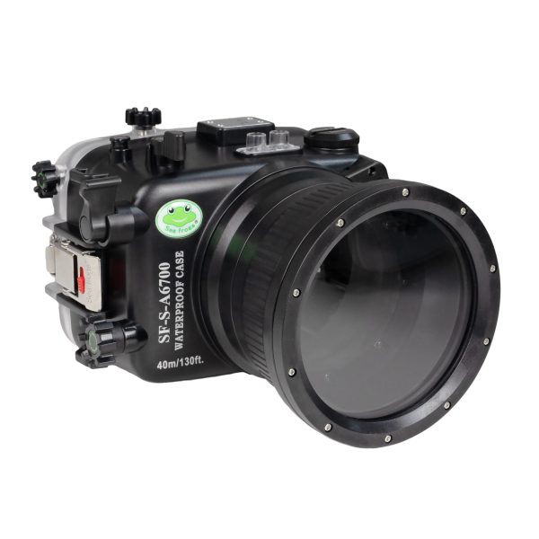 Sea Frogs Sony A6700 40M 130FT Waterproof camera housing with 4  Glass flat port for Sigma 18-50mm F2.8 DC DN (zoom gear included) For Cheap