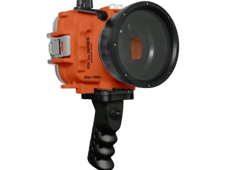 60M 195FT Waterproof housing for Sony RX1xx series Salted Line with Aluminium Pistol Grip (Orange) Discount