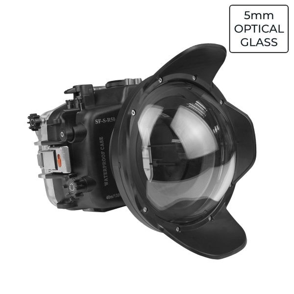 Sea Frogs Canon EOS R50 40m 130ft Underwater Camera Housing with 6  Optical Glass Dome Port (Canon RF-S 18-45mm f 4.5-6.3 IS STM zoom gear) Discount